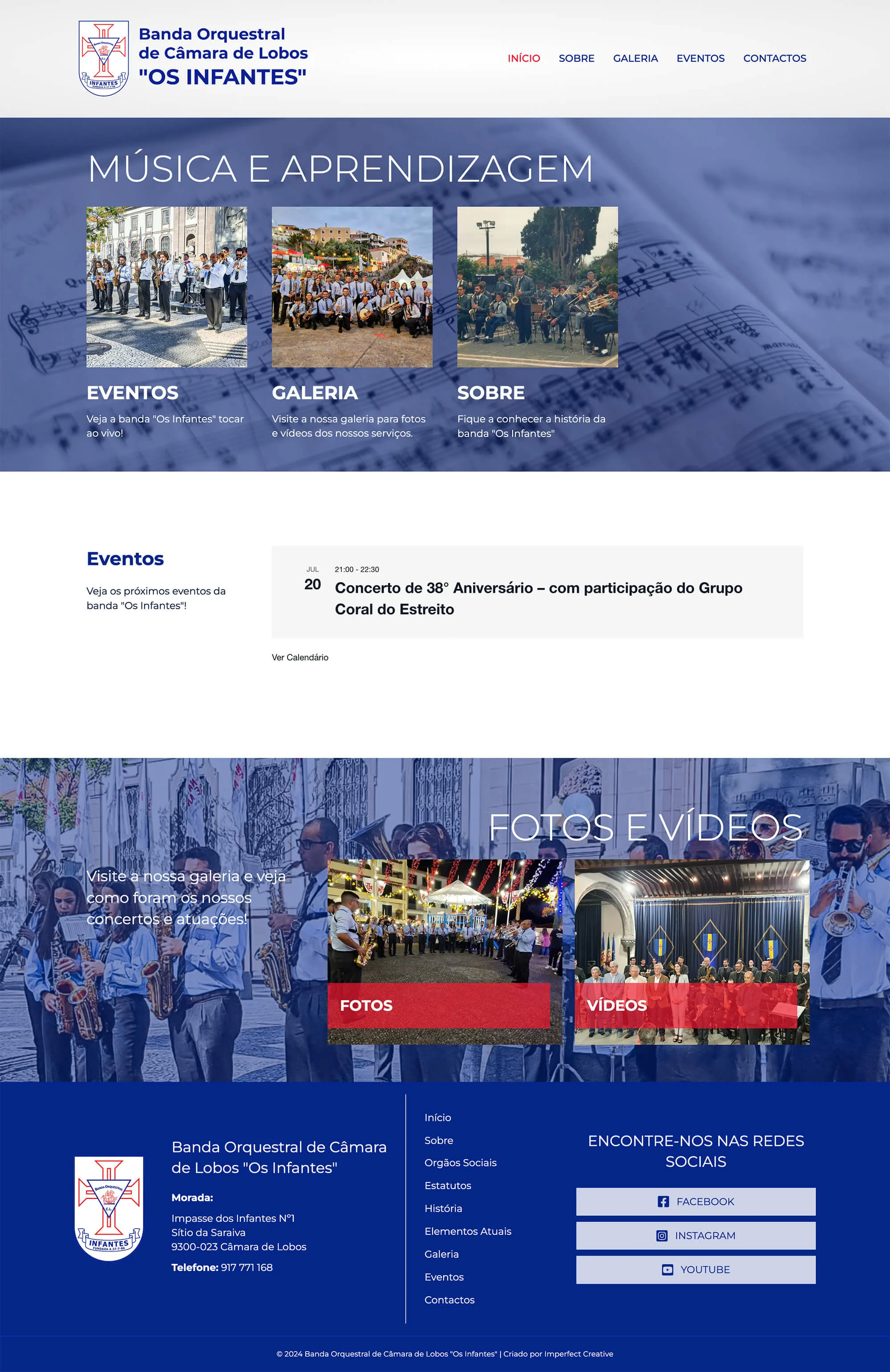 Os Infantes website Home Page